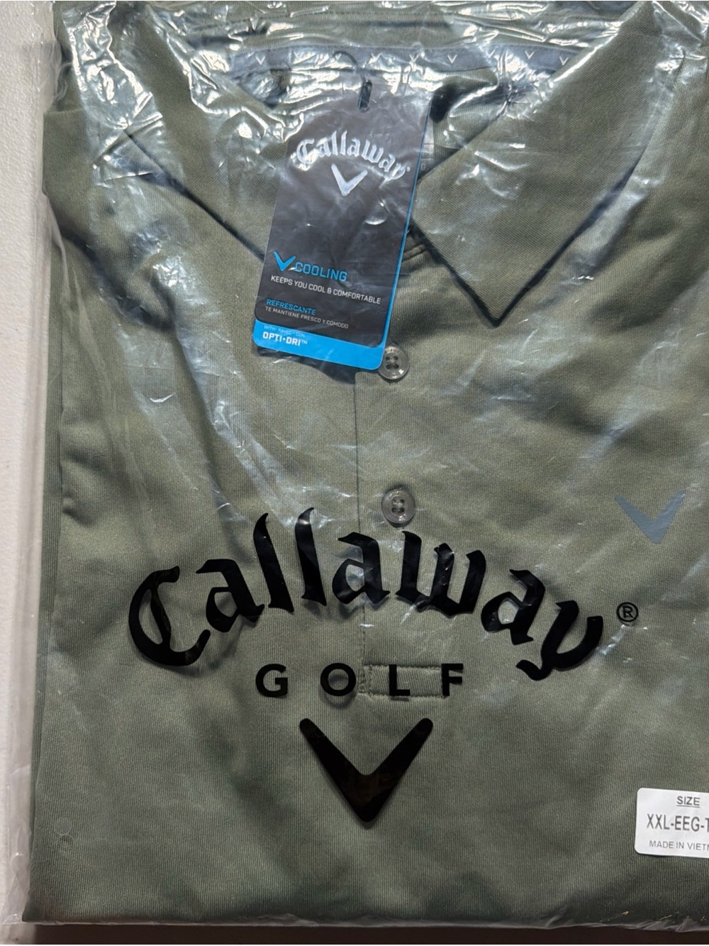 Callaway Men's Olive Polo with Black Logo